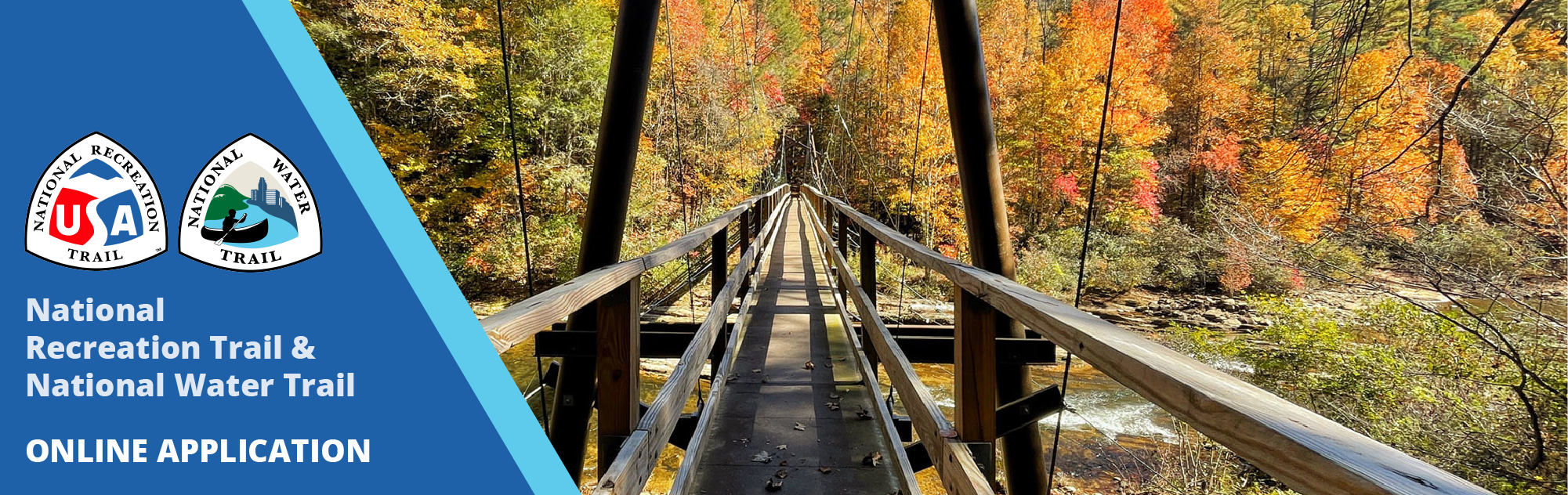 photo of a trail bridge over a river